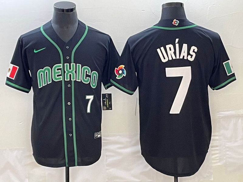 Men 2023 World Cub Mexico #7 Urias Black Nike MLB Jersey30->more jerseys->MLB Jersey